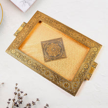 Premium Antique-Style Rajwadi Decorative Serving Tray – 40x26 cm