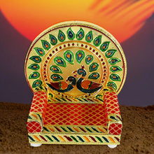 Meenakari Work Laddu Gopal Singhasan  / Sihasan for Pooja Mandir Wooden Krishna Ladoo Bal Gopal Sofa Asan, Home Decorative Premium Look Decorative Singhasan Suitable For Home, Office, Restaurant (2 Pc Set)