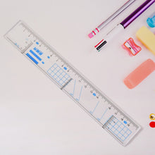 Multifunctional Transparent Plastic Geometry Ruler (1 Pc)