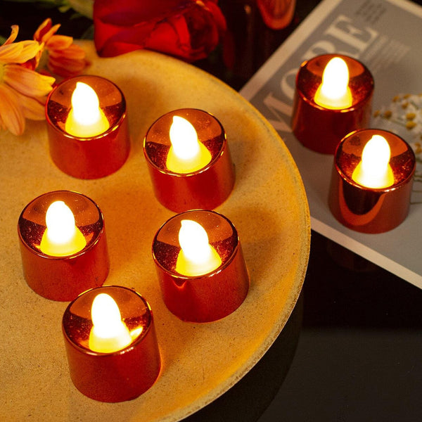 Electrical Candles Diya LED Tea Light, Plastic Candle Light Candle Candle, Diwali (24 Pc Set)