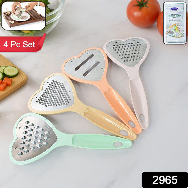 Heart Grater Set and Heart Grater Slicer Used Widely for Grating and Slicing of Fruits, Vegetables, Cheese Etc. Including All Kitchen Purposes.