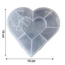 Heart-Shaped Plastic Bead Storage Organizer Box (1 Pc)