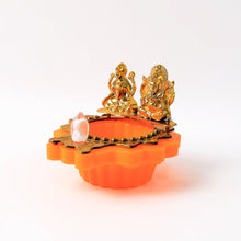 Golden Lakshmi Ganesh LED Lighted Diya